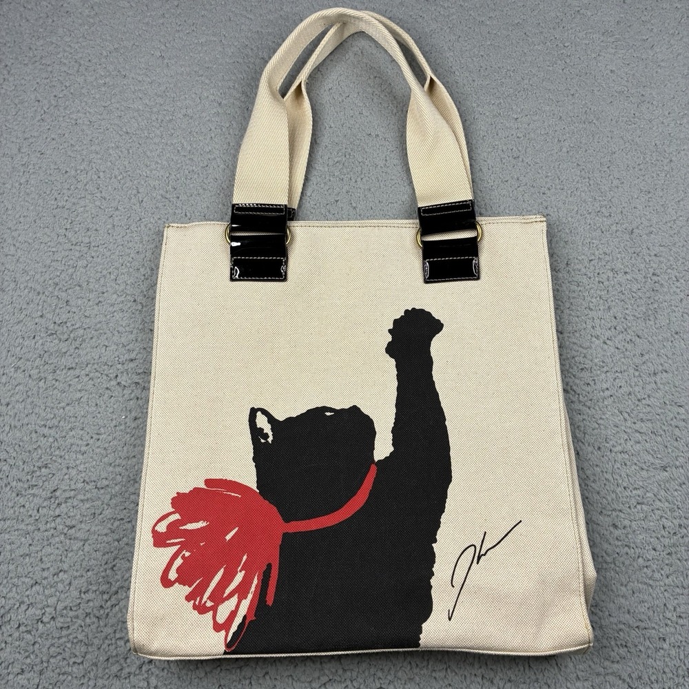 Jason Wu x Target Black Cat Canvas Tote Bag Limited Edition Cream 14x14
